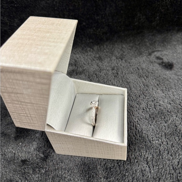 Zales Diamond Cushion Frame Engagement Ring in 10K Two-Tone Gold Size 6.5 - Picture 8 of 17